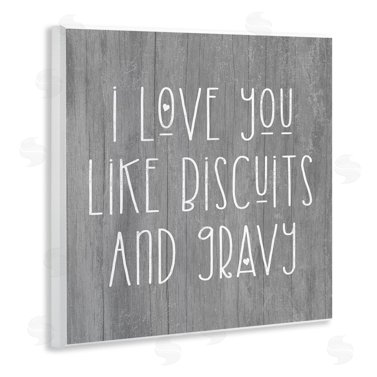 Stupell Studio Biscuits & Gravy Romantic Southern Country Phrase Wooden Wall Plaque Art Print
