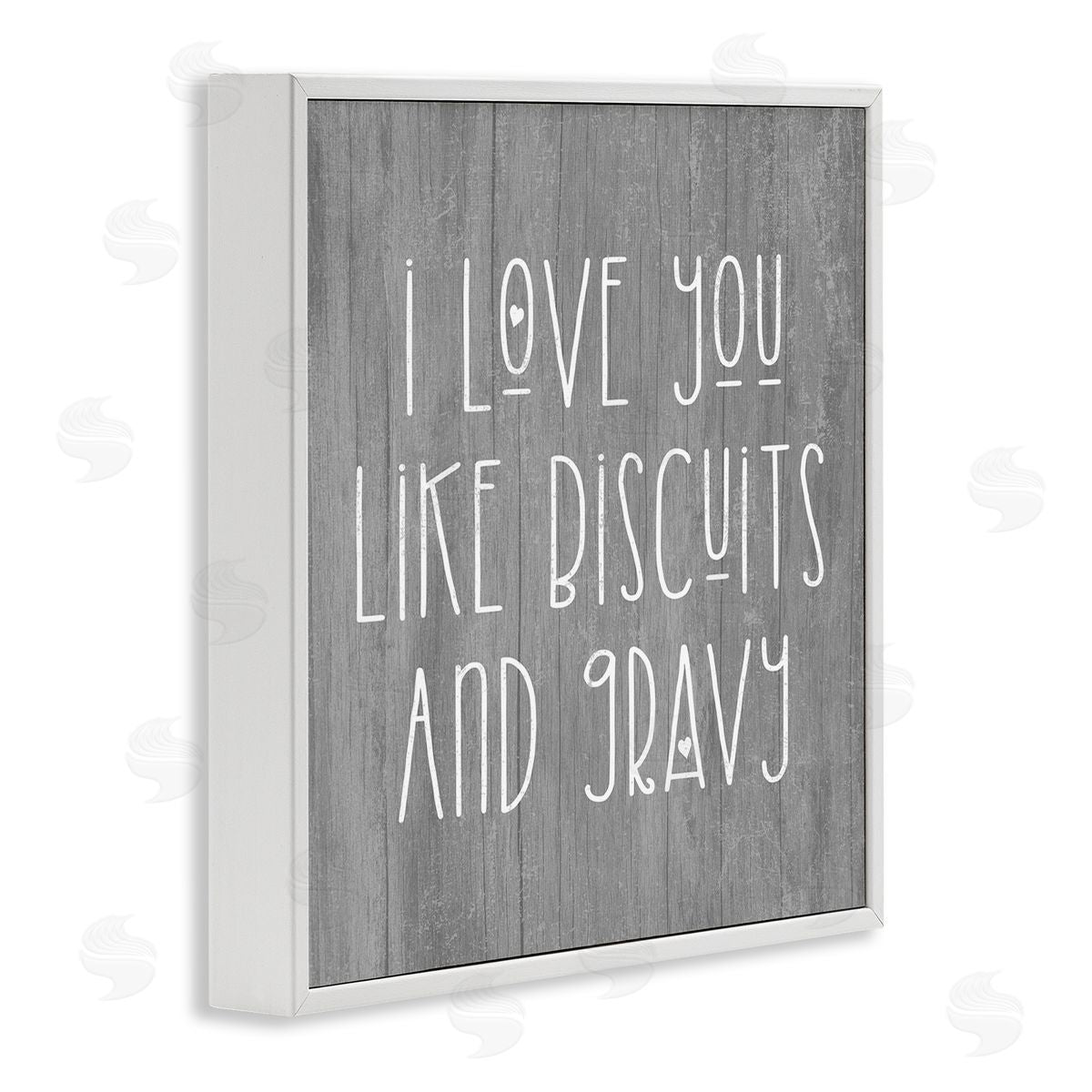 Stupell Studio Biscuits & Gravy Romantic Southern Country Phrase White Framed Glicee Wall Art Print