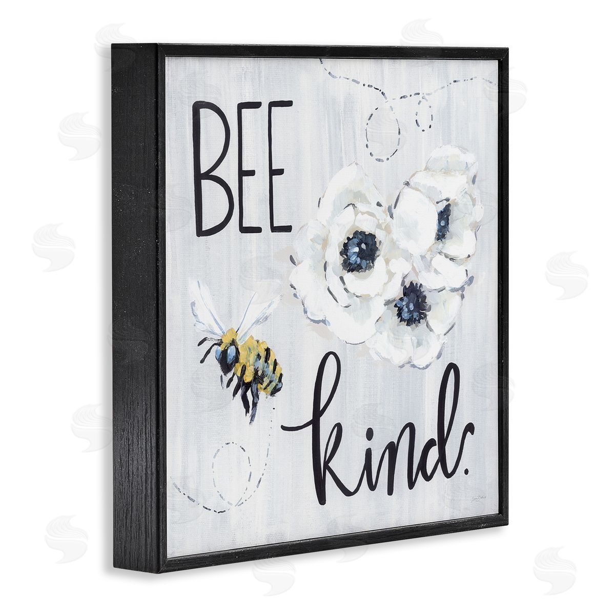 Sara Baker Bee Kind Witty Bumble Insect Buzzing Blossoms  Black Framed Glicee Wall Art Print