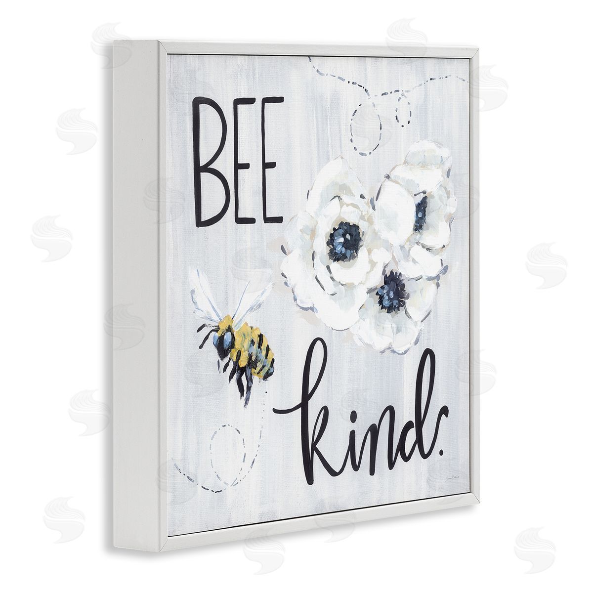 Sara Baker Bee Kind Witty Bumble Insect Buzzing Blossoms  White Framed Glicee Wall Art Print