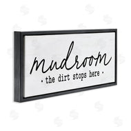 Lettered and Lined | Dirt Stops Here Mudroom Phrase