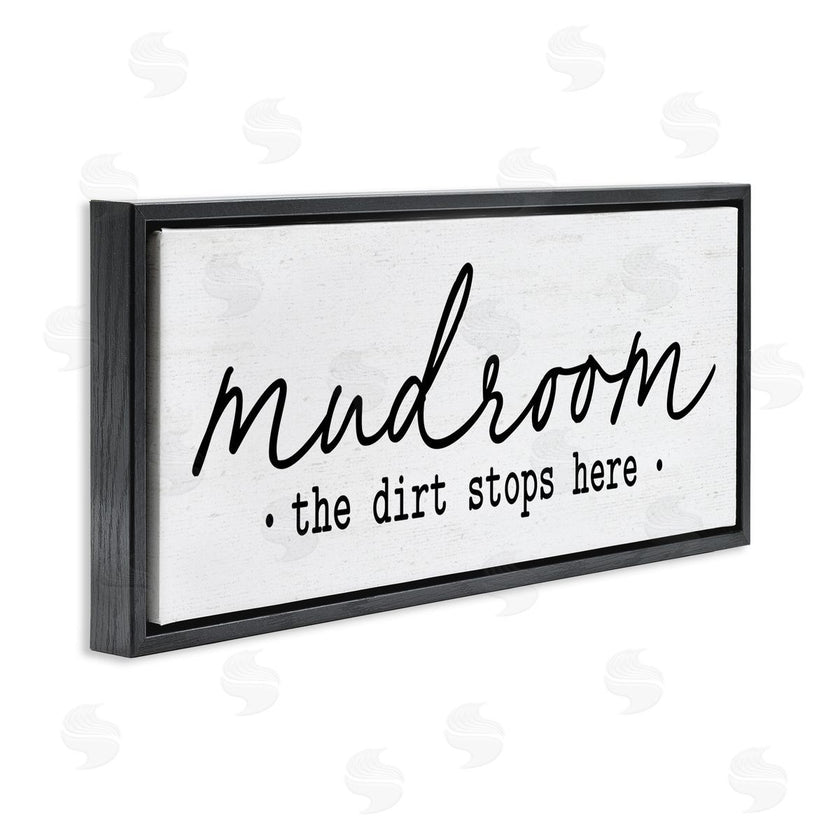 Lettered and Lined | Dirt Stops Here Mudroom Phrase