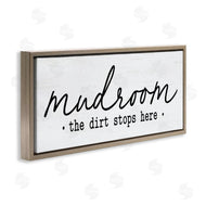 Lettered and Lined | Dirt Stops Here Mudroom Phrase