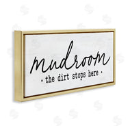 Lettered and Lined | Dirt Stops Here Mudroom Phrase