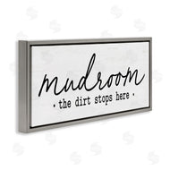 Lettered and Lined | Dirt Stops Here Mudroom Phrase