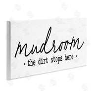 Lettered and Lined | Dirt Stops Here Mudroom Phrase