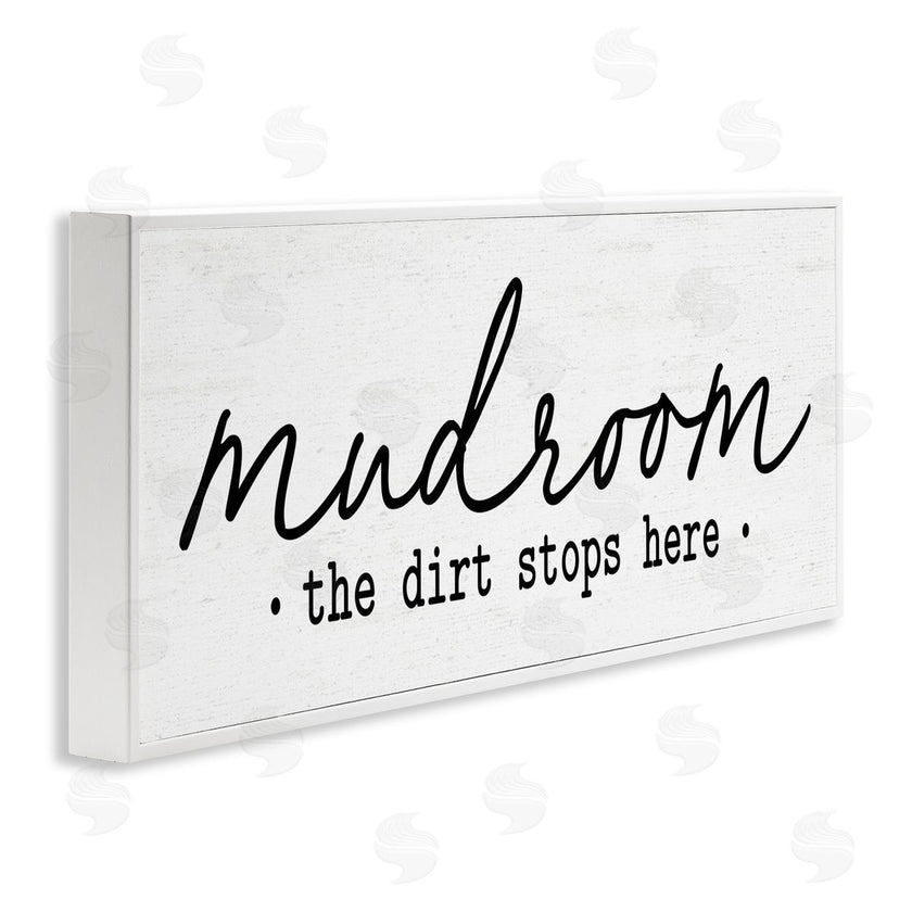 Lettered and Lined | Dirt Stops Here Mudroom Phrase