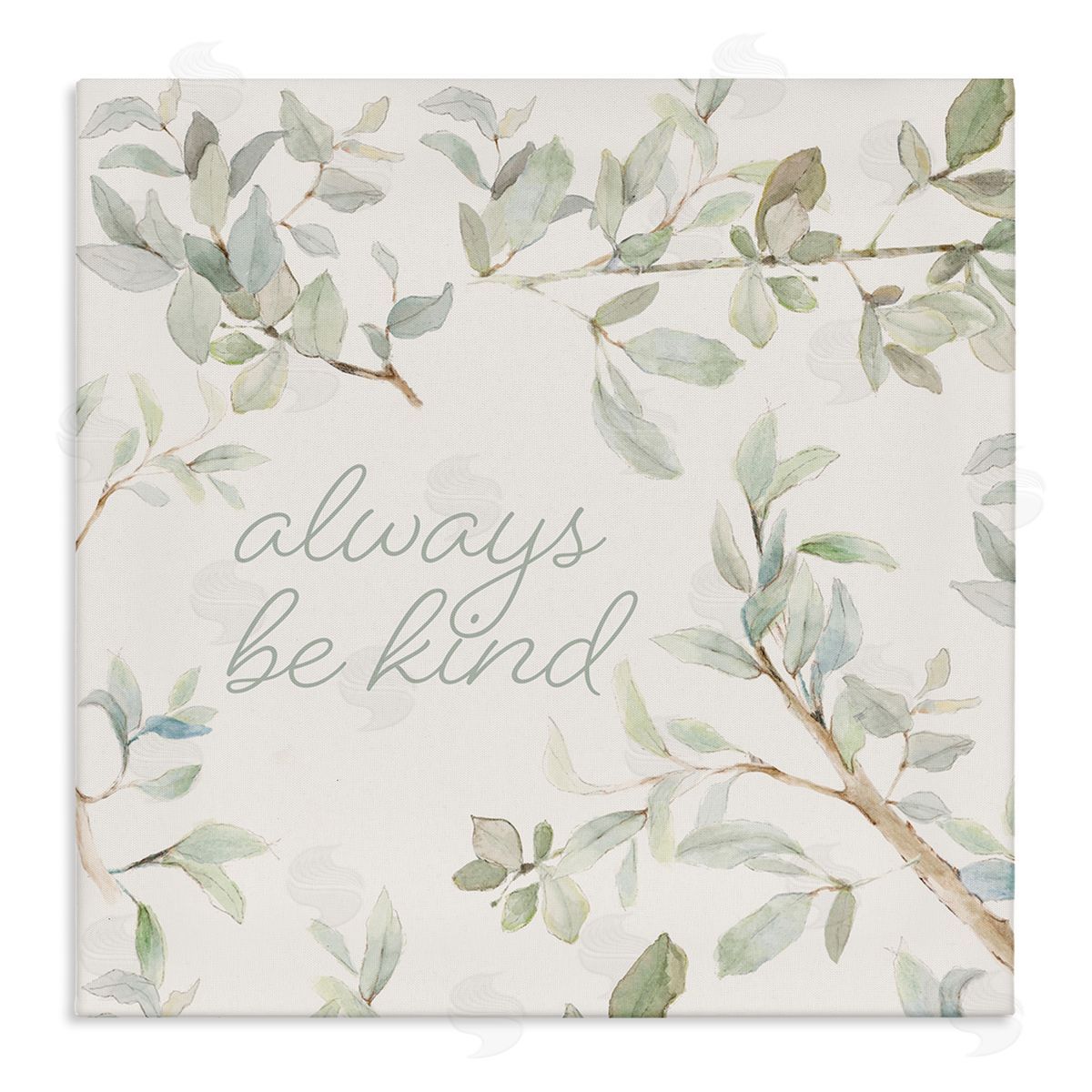 Lanie Loreth Always Be Kind Encouraging Plant Stems Leaves Stretched Canvas Wall Art Print