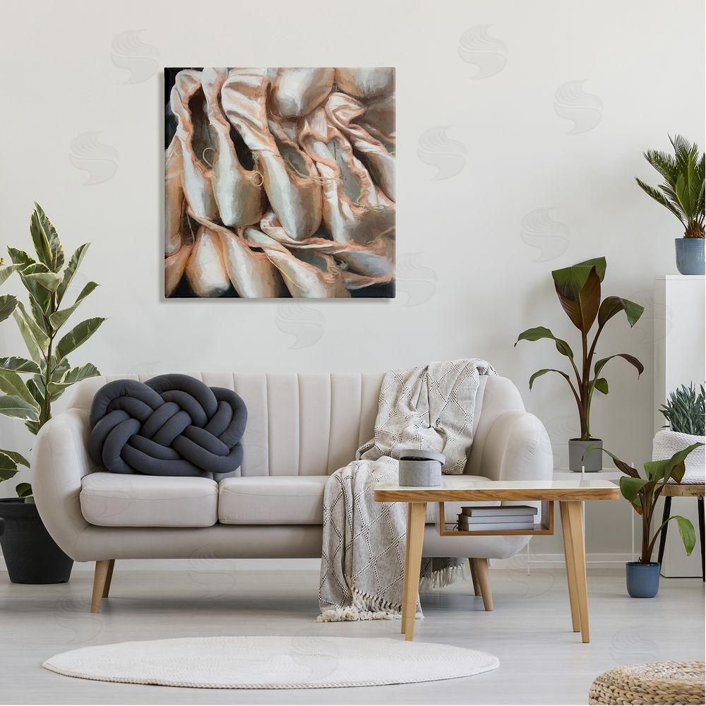 Graffitee Studios Ballet Slippers Dancer Pointe Shoes Painting Canvas Wall Art in Room