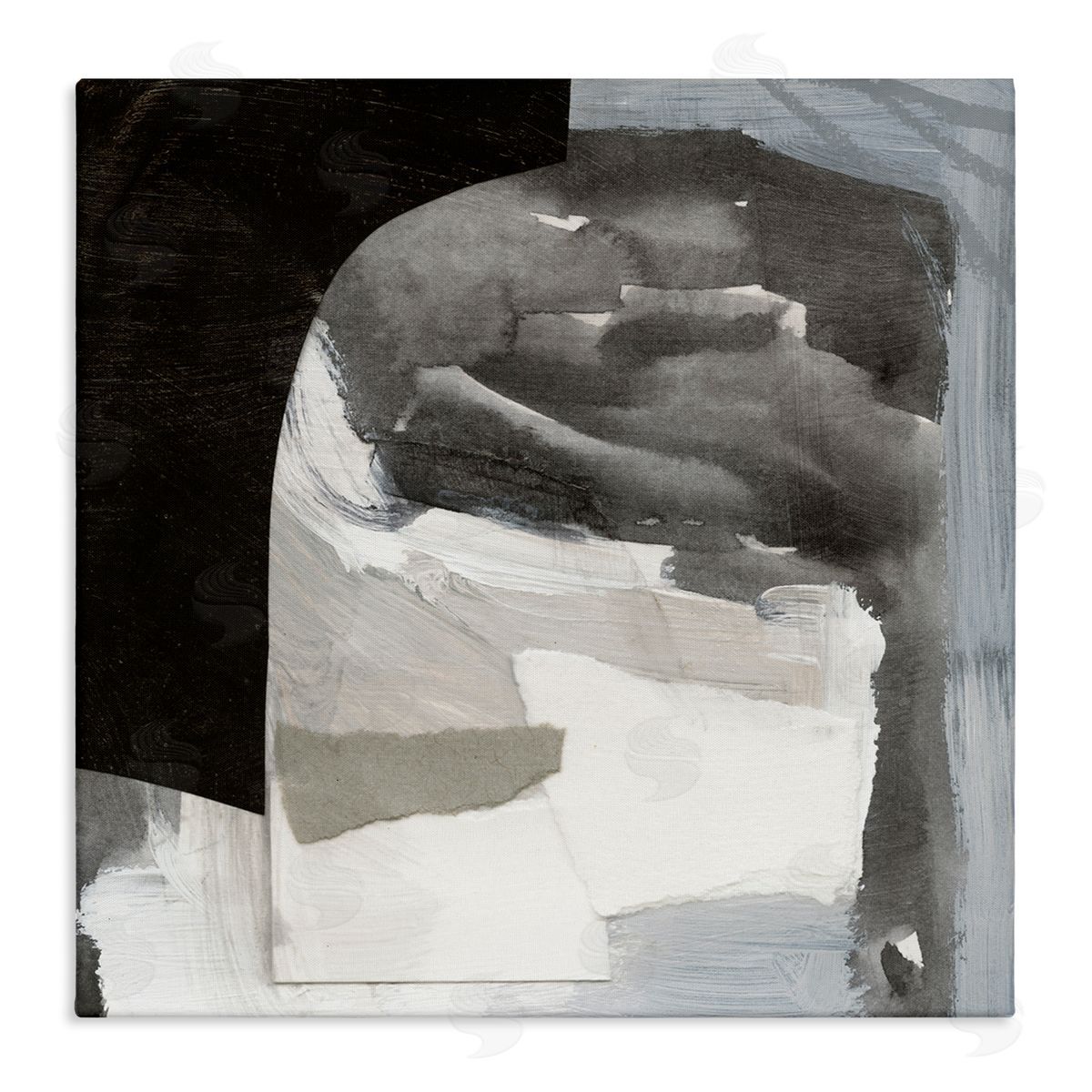 Victoria Barnes Abstract Arch Shape Bold Layered Painting Strokes  Stretched Canvas Wall Art Print