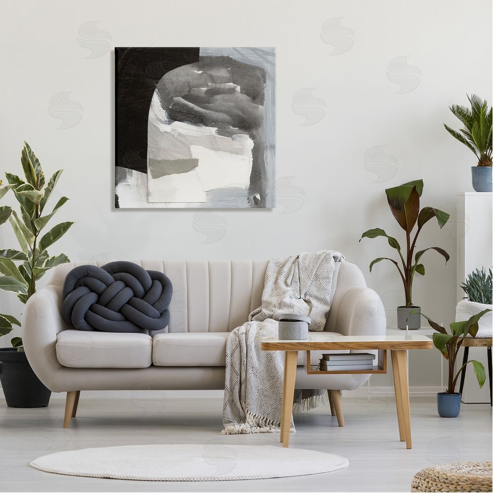 Victoria Barnes Abstract Arch Shape Bold Layered Painting Strokes  Canvas Wall Art in Room
