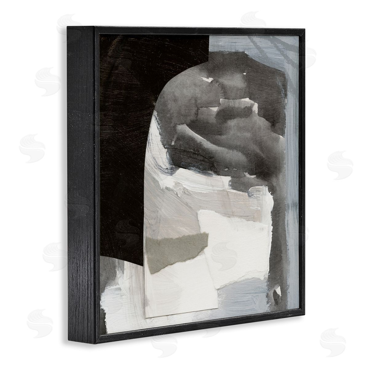 Victoria Barnes Abstract Arch Shape Bold Layered Painting Strokes  Black Framed Glicee Wall Art Print
