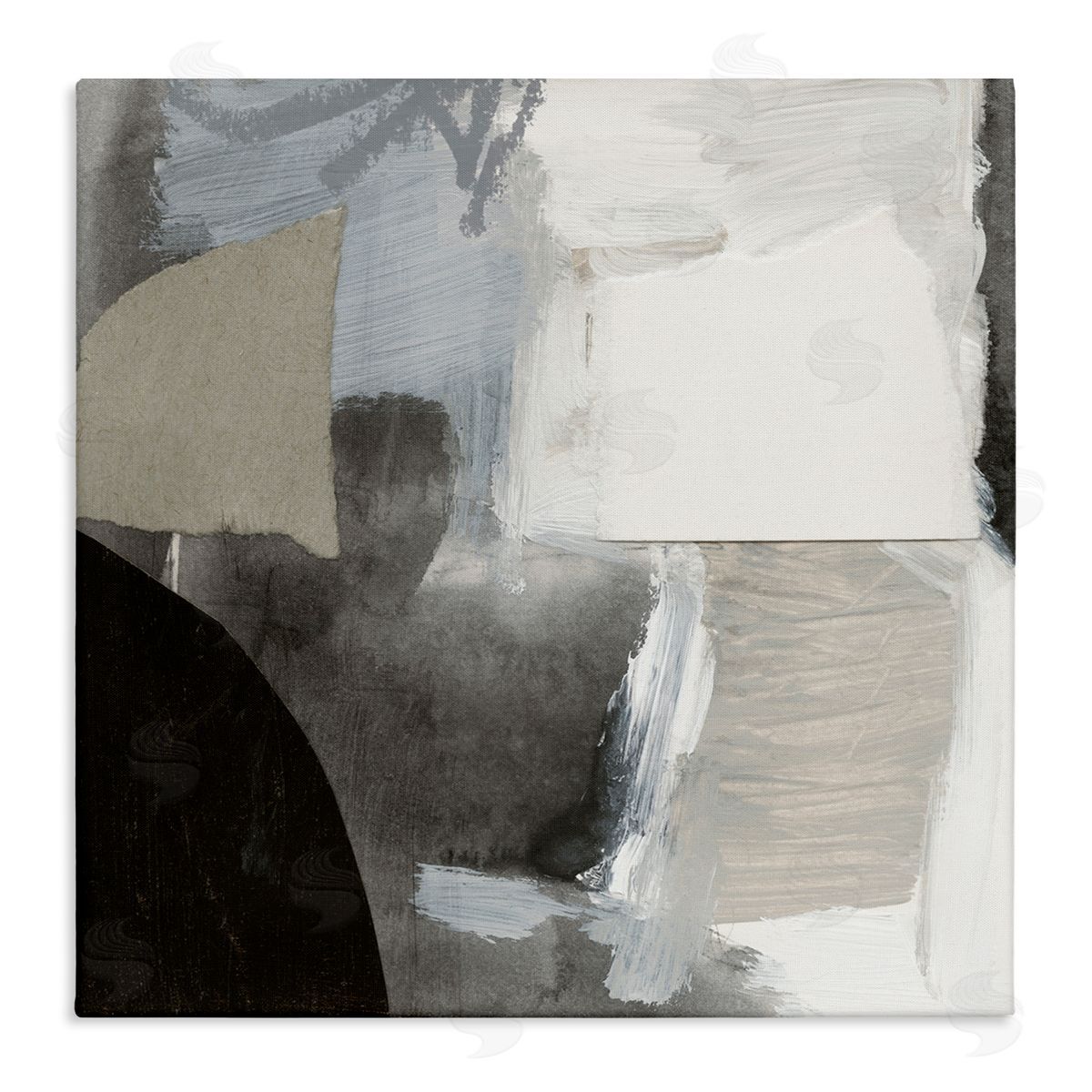 Victoria Barnes Abstract Layered Collage Structured Shapes Paint Strokes Stretched Canvas Wall Art Print