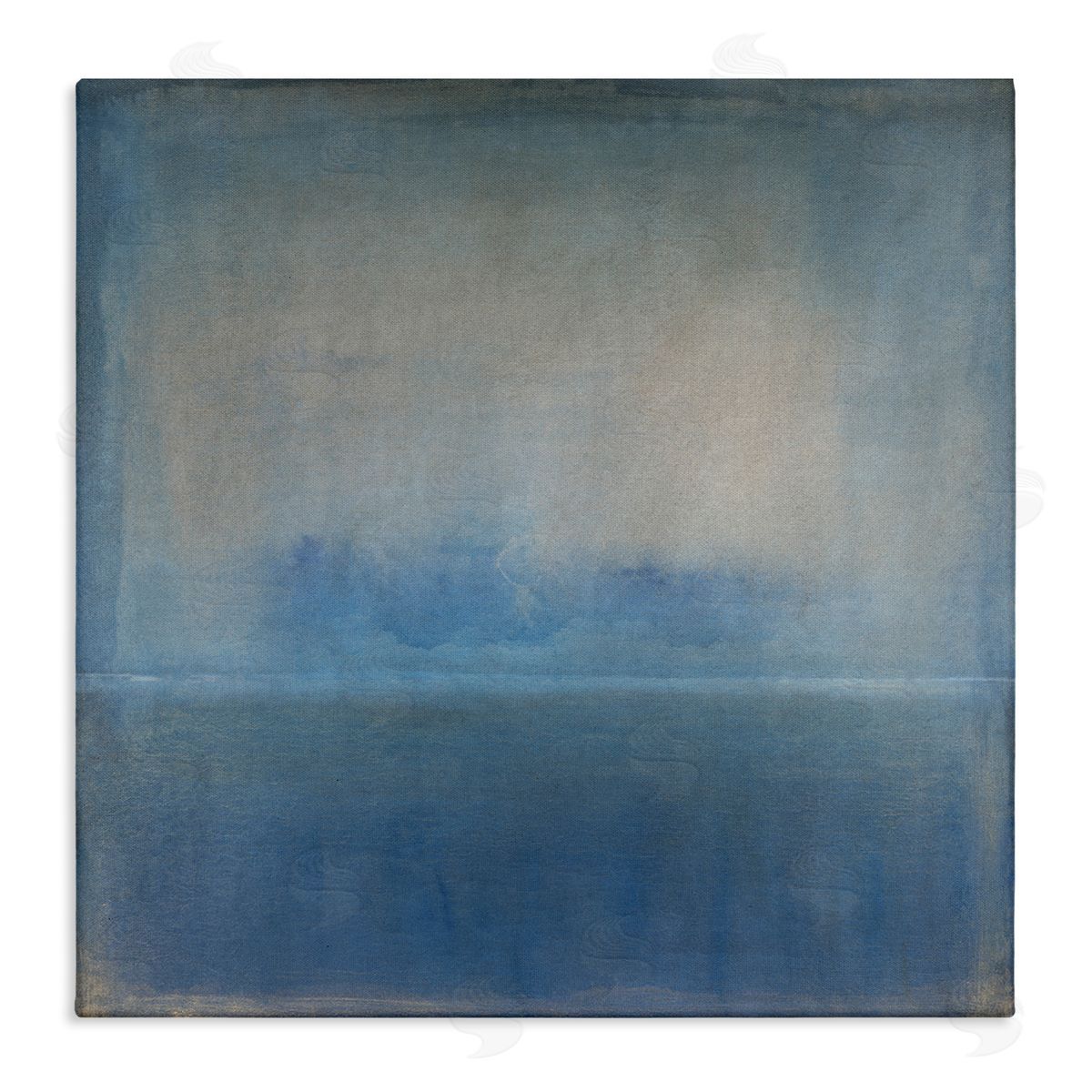 Tim O'Toole Obscure Abstract Landscape Blue Weathered Painting Design Stretched Canvas Wall Art Print