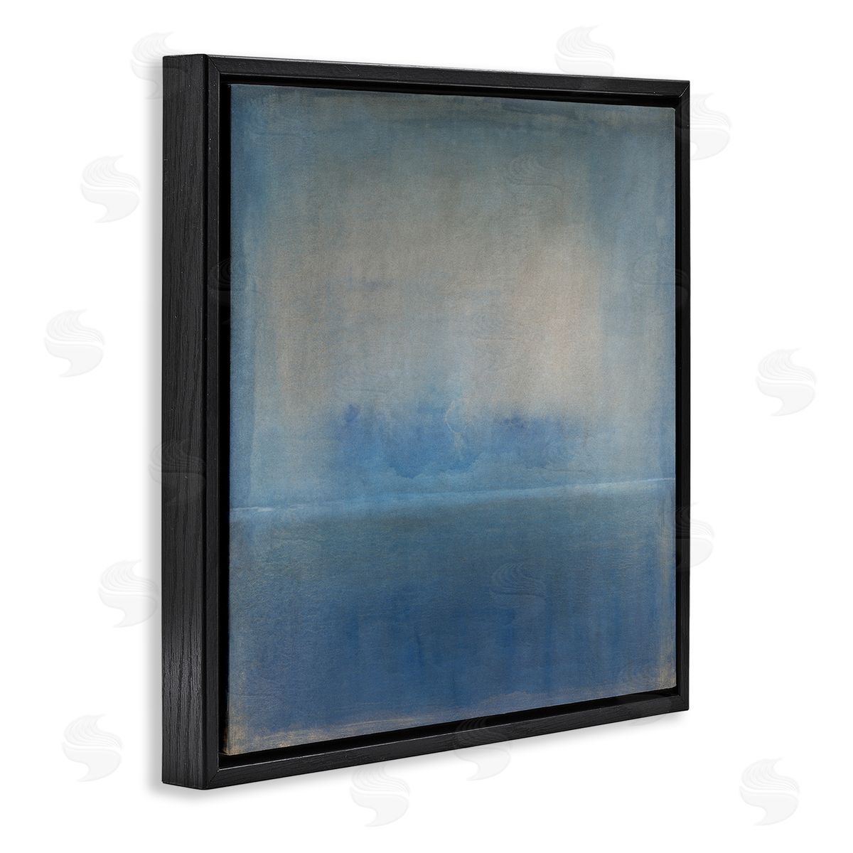 Tim O'Toole Obscure Abstract Landscape Blue Weathered Painting Design Black Floating Frame Canvas Wall Art Print