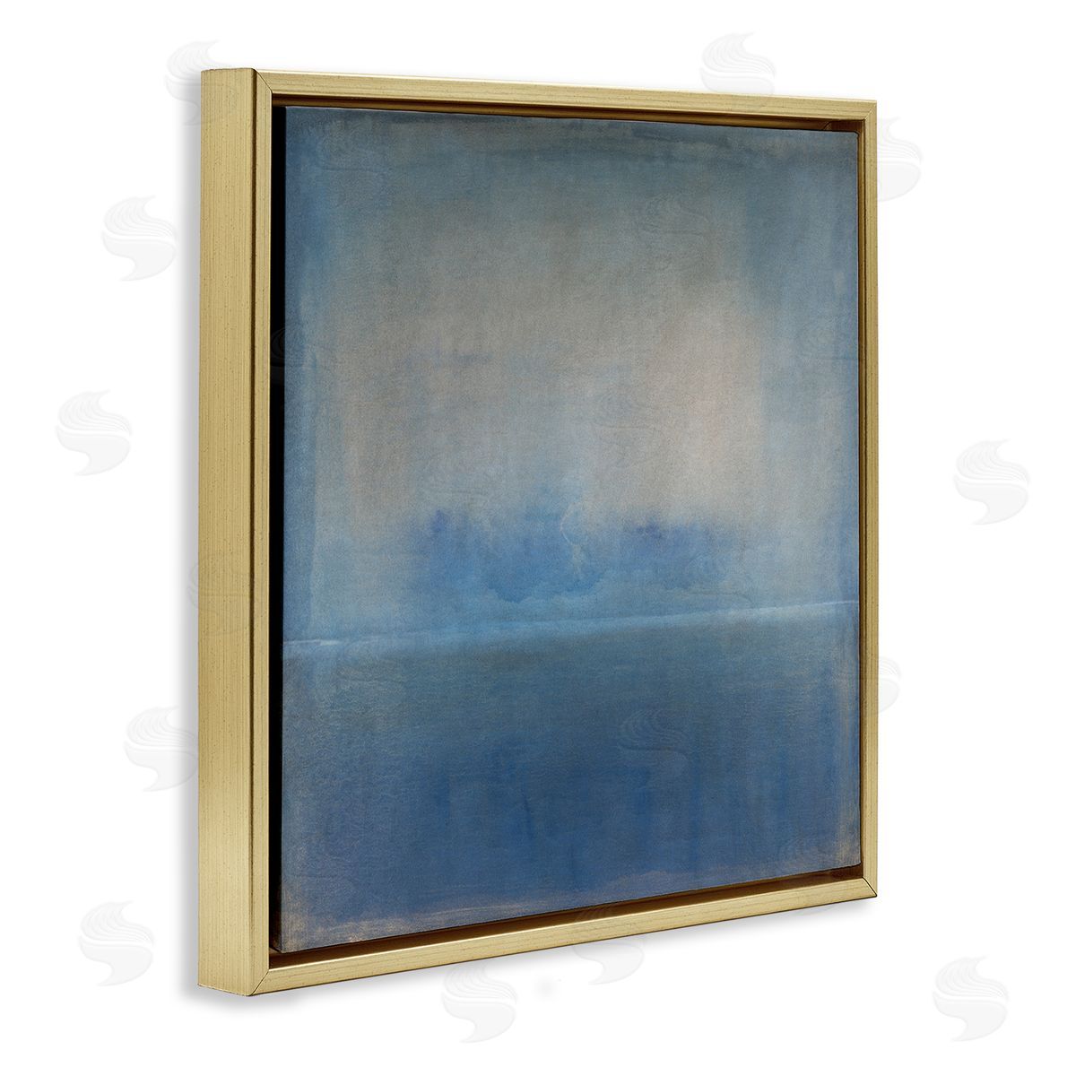 Tim O'Toole Obscure Abstract Landscape Blue Weathered Painting Design Gold Floating Frame Canvas Wall Art Print