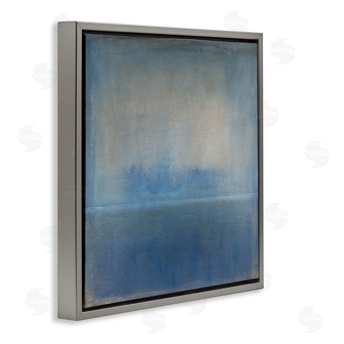 Tim O'Toole Obscure Abstract Landscape Blue Weathered Painting Design Gray Floating Frame Canvas Wall Art Print