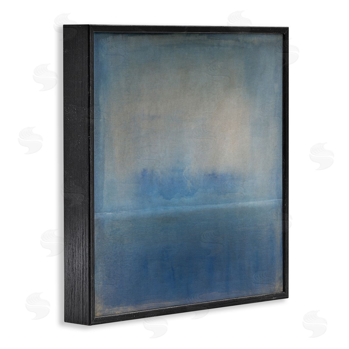 Tim O'Toole Obscure Abstract Landscape Blue Weathered Painting Design Black Framed Glicee Wall Art Print
