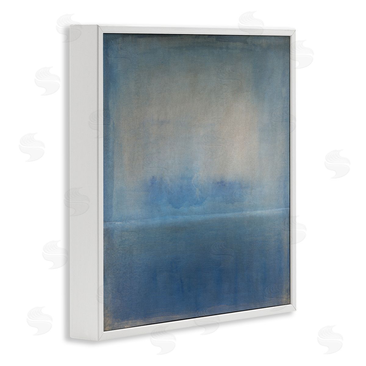 Tim O'Toole Obscure Abstract Landscape Blue Weathered Painting Design White Framed Glicee Wall Art Print