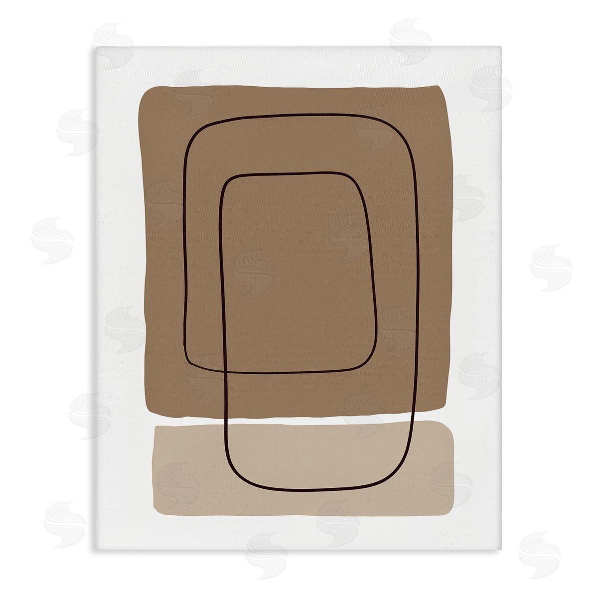 Alpenglow Workshop Contemporary Geometric Square Shapes Simple Squiggle Line Stretched Canvas Wall Art Print