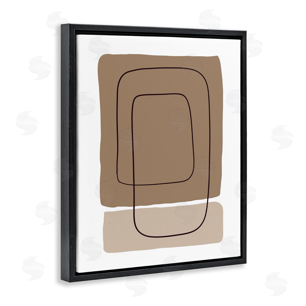 Alpenglow Workshop Contemporary Geometric Square Shapes Simple Squiggle Line Black Floating Frame Canvas Wall Art Print