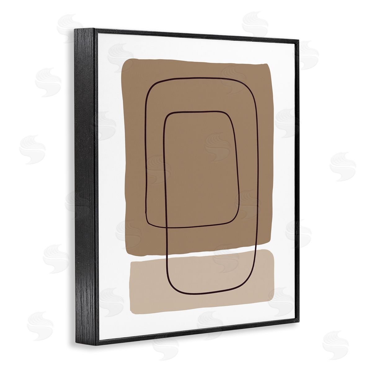 Alpenglow Workshop Contemporary Geometric Square Shapes Simple Squiggle Line Black Framed Giclee Wall Art Print