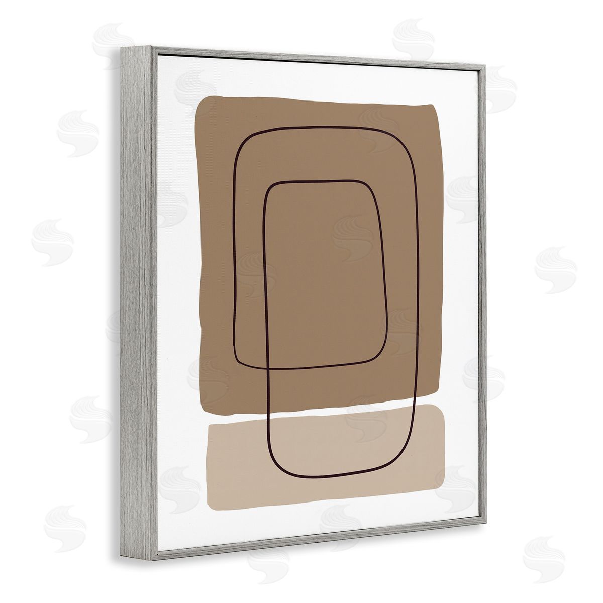 Alpenglow Workshop Contemporary Geometric Square Shapes Simple Squiggle Line Gray Framed Giclee Wall Art Print