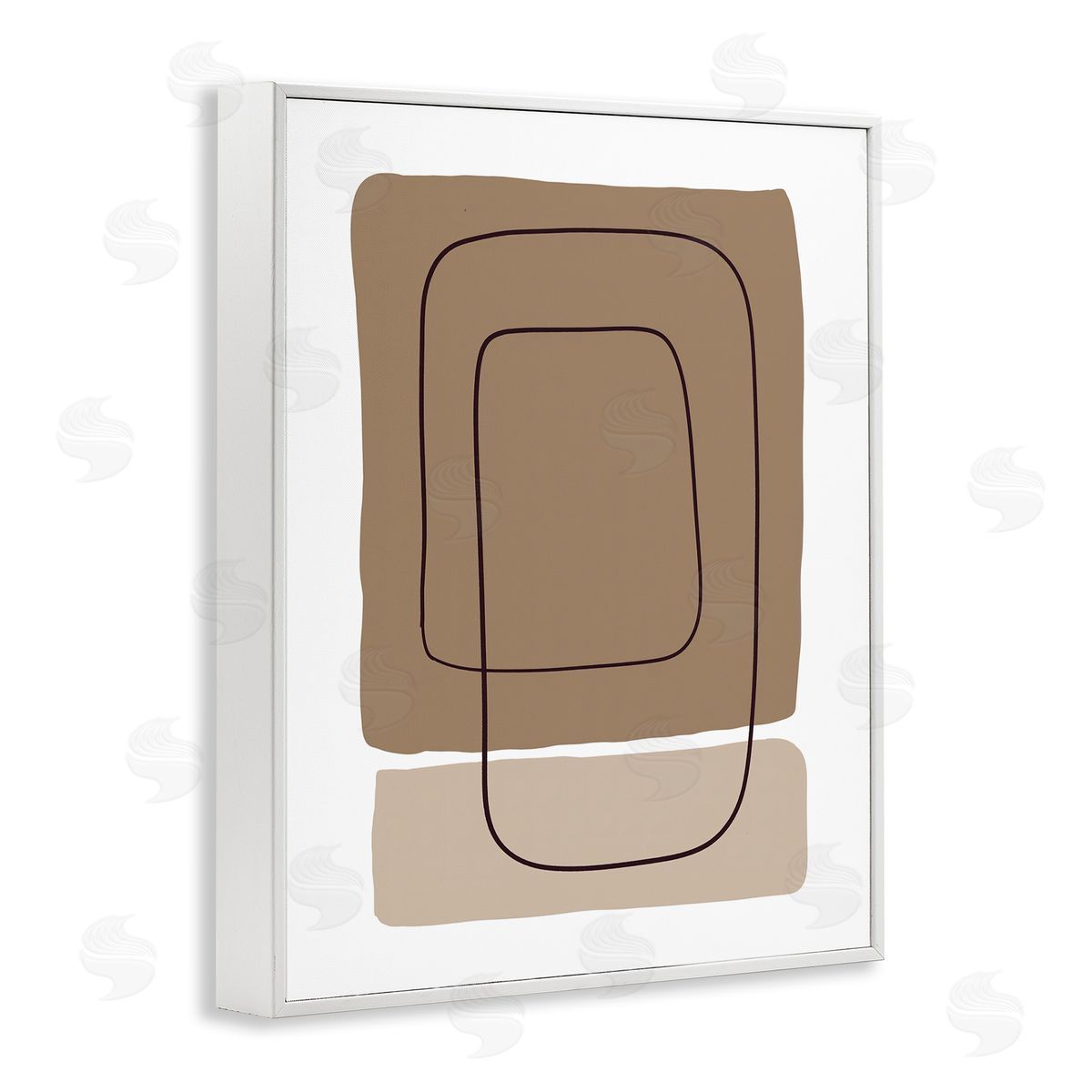 Alpenglow Workshop Contemporary Geometric Square Shapes Simple Squiggle Line White Framed Giclee Wall Art Print