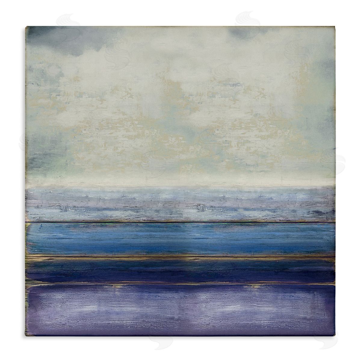 Taylor Hamilton Tranquil Ocean Landscape Abstract Heavy Clouds Scene Stretched Canvas Wall Art Print