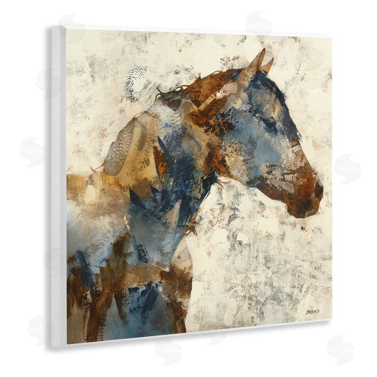 Earthy Abstract Layered Horse Wood Plaque Wall Art, Home Decor by Scott Brems