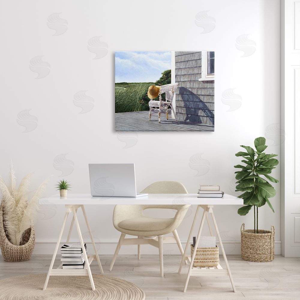 Tom Mielko Seaside Porch Landscape Rural Grassland Hills Canvas Wall Art Print in Room