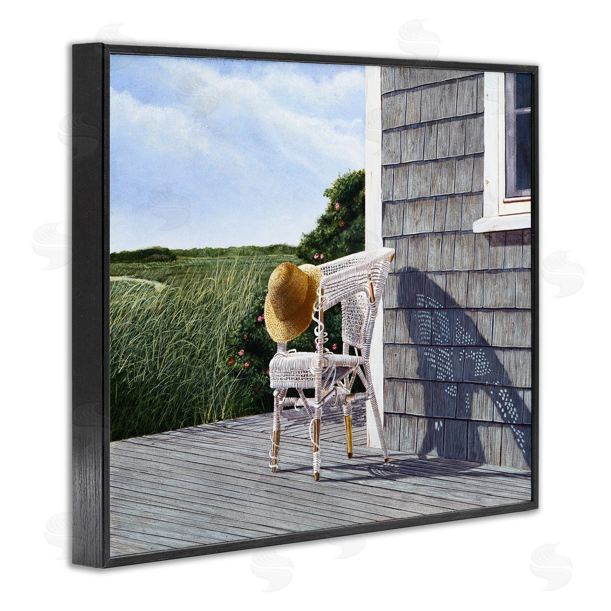 Tom Mielko Seaside Porch Landscape Rural Grassland Hills Black Framed Giclee Wall Art Print