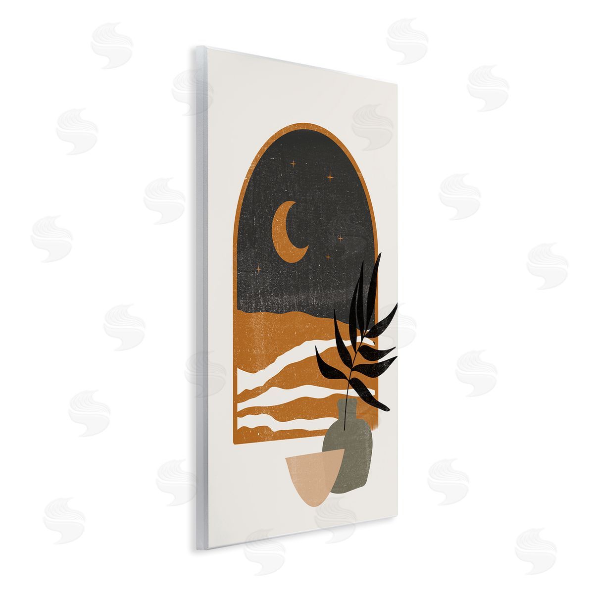 JJ House LLC Lovely Night Sky Desert Moon Scene Through Window  Wall Plaque Art Print