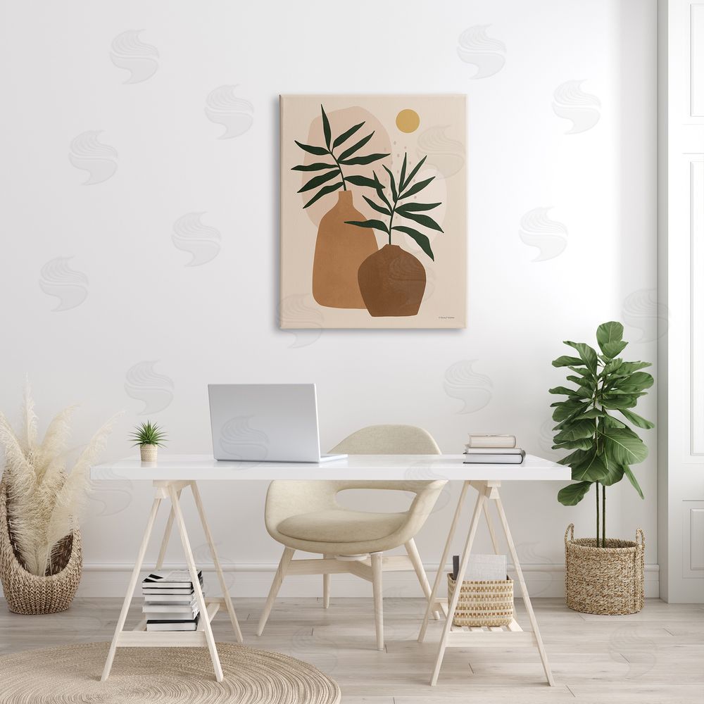 Rachel Nieman Potted Plant Vases Cutout Abstract Botanical Shapes  Canvas Wall Art Print in Room