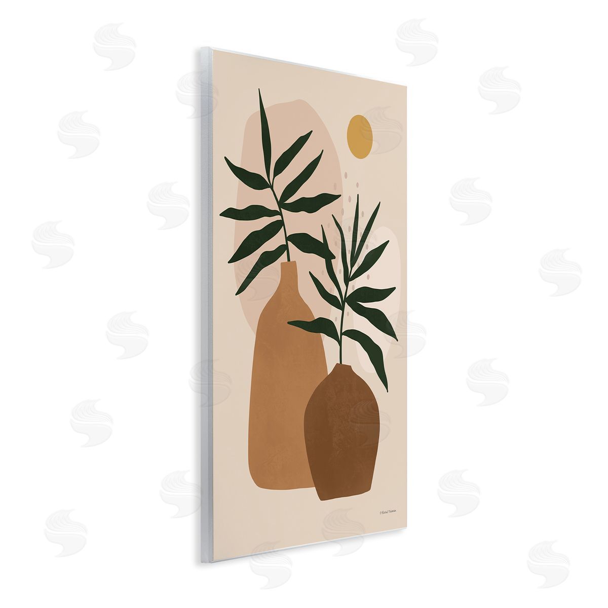 Rachel Nieman Potted Plant Vases Cutout Abstract Botanical Shapes  Wall Plaque Art Print