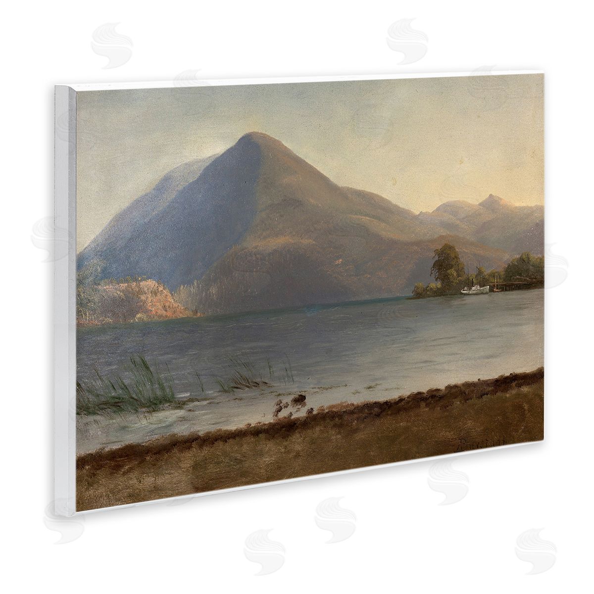 one1000paintings On the Hudson Traditional Albert Bierstadt Painting Wall Plaque Art Print