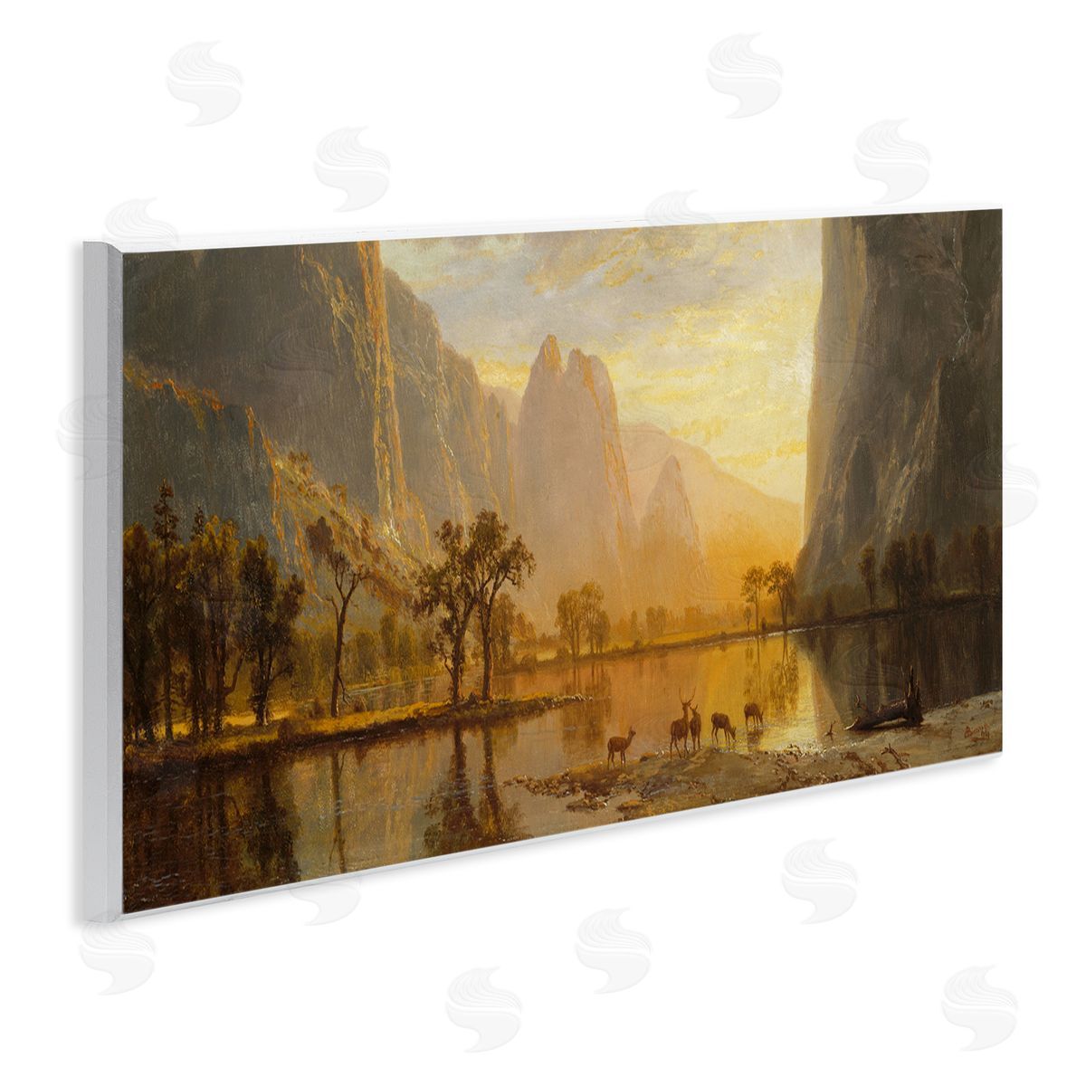 Yosemite Valley Classic Painting Wood Plaque Wall Art, Home Decor by one1000paintings