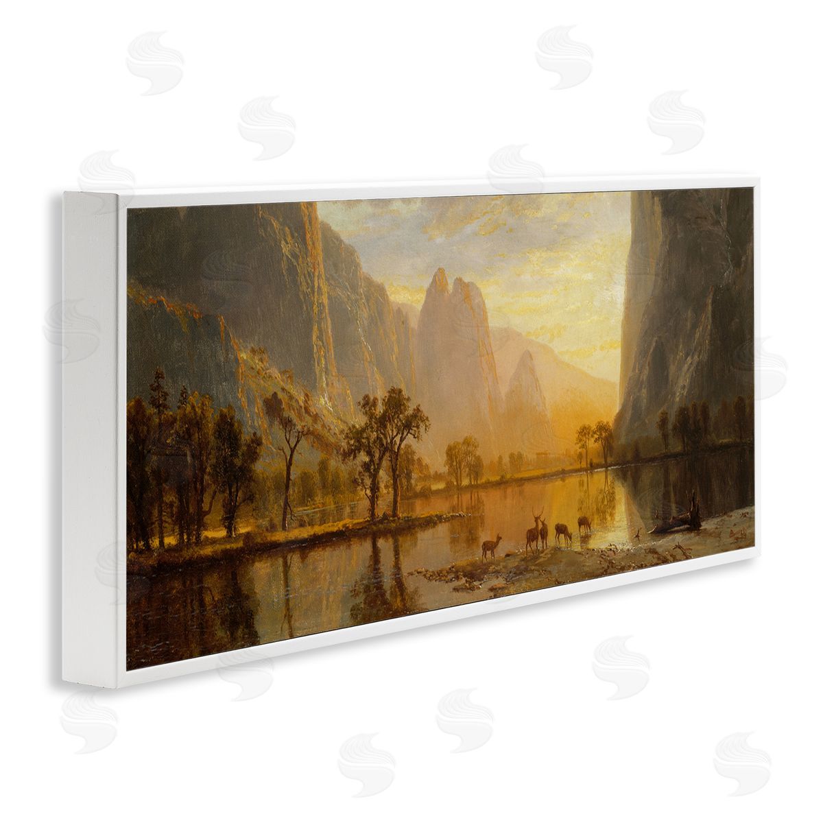 Yosemite Valley Classic Painting White Frame Print Wall Art, Home Decor by one1000paintings