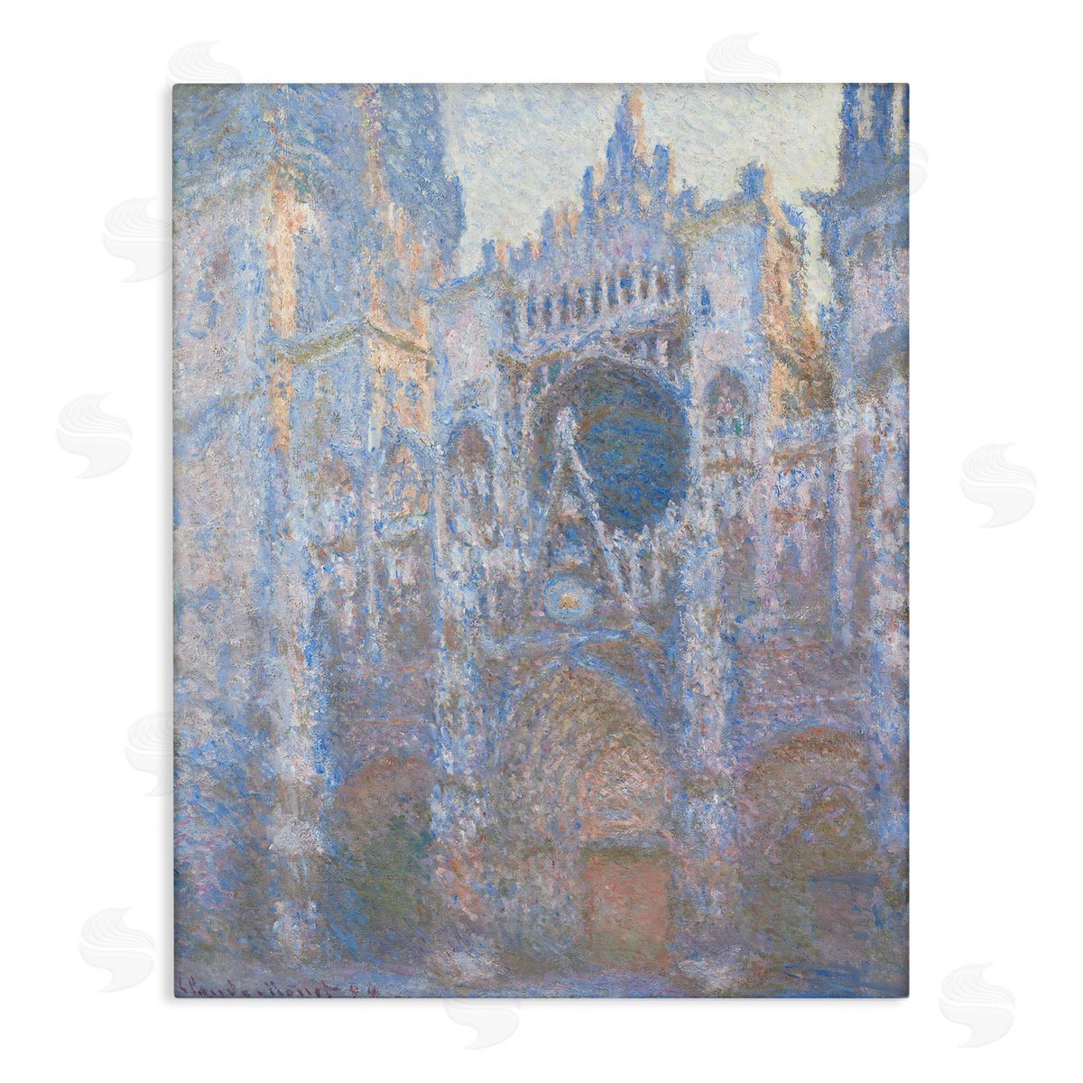 one1000paintings Rouen Cathedral West Facade Classic Claude Monet Painting Stretched Canvas Wall Art Print
