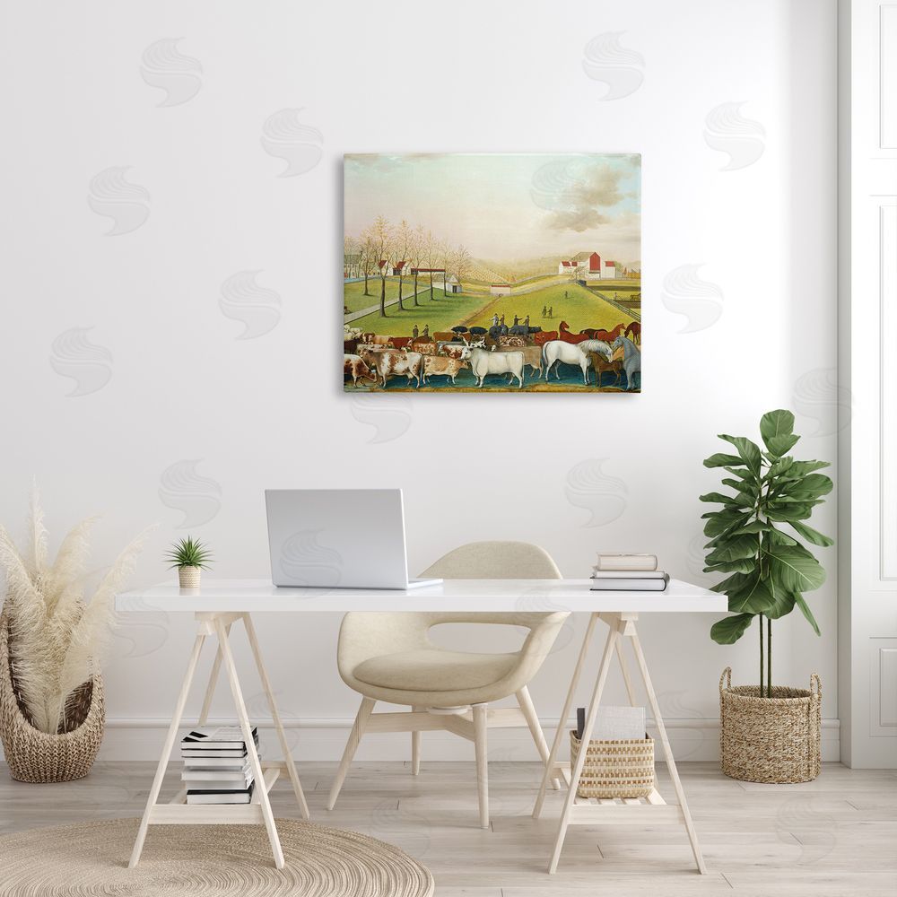 one1000paintings The Cornell Farm Edward Hicks Classic Farm Painting Canvas Wall Art Print in Room