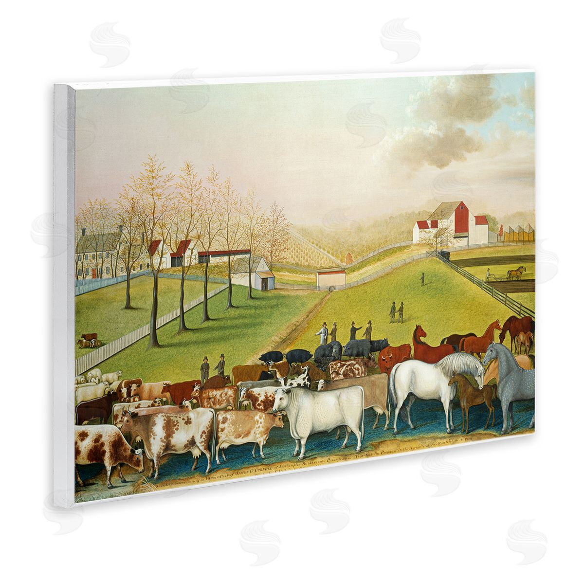 one1000paintings The Cornell Farm Edward Hicks Classic Farm Painting Wall Plaque Art Print