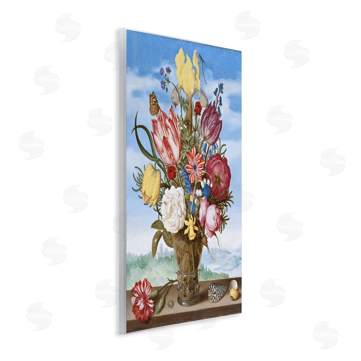 one1000paintings Bouquet of Flowers on Edge Classic Ambrosius Bosschaert Painting Wall Plaque Art Print
