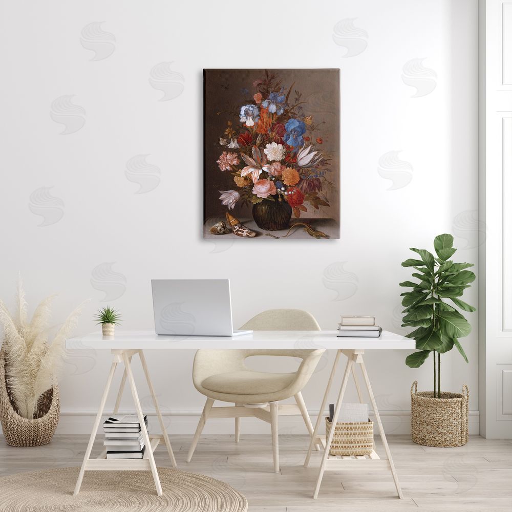 one1000paintings Still Life with Flowers Balthasar van der Ast Painting Canvas Wall Art Print in Room