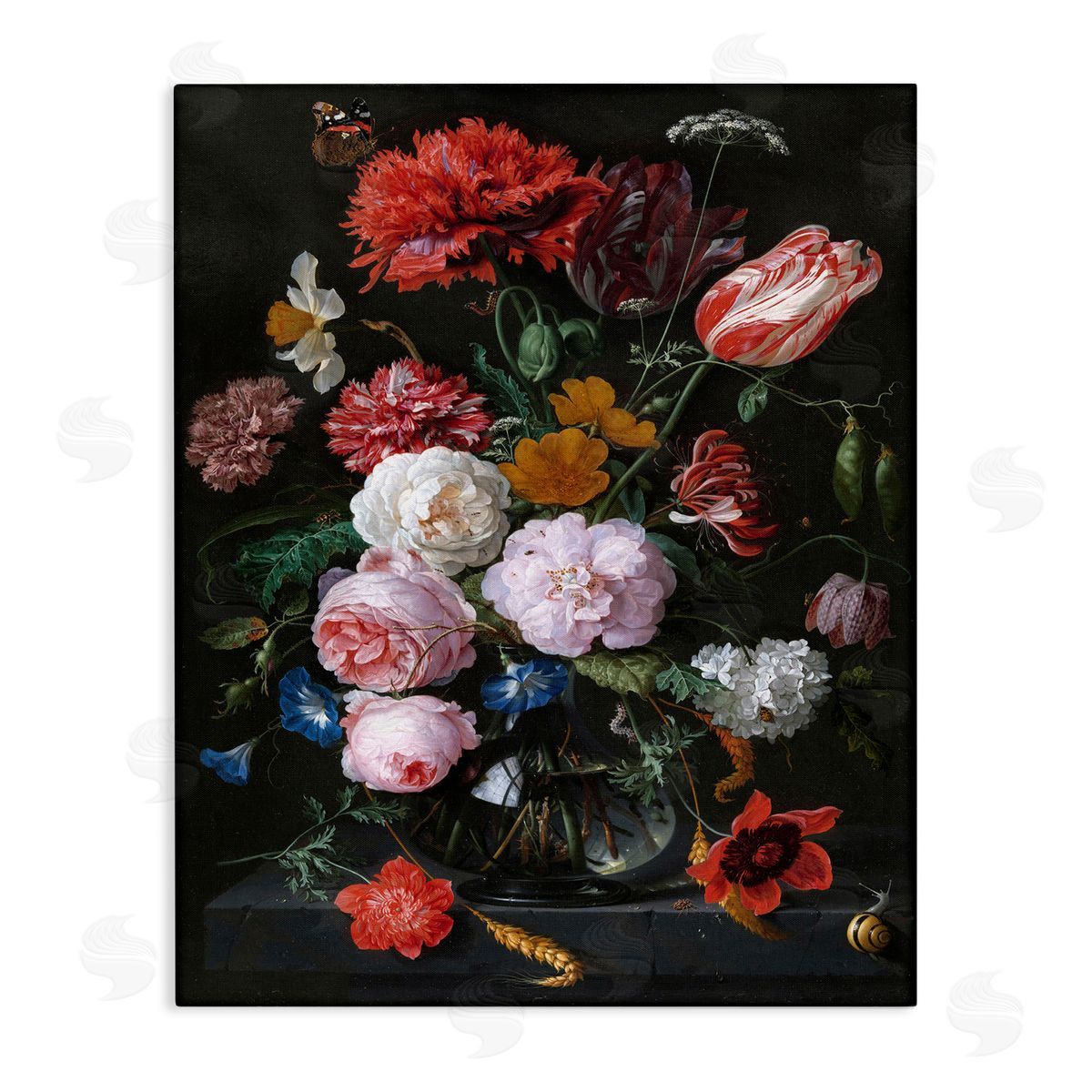one1000paintings Vaas met Bloemen Jan Davidsz de Heem Classical Painting Stretched Canvas Wall Art Print