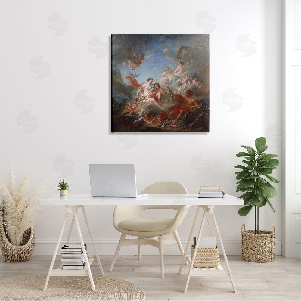 one1000paintings Les Forges de Vulcain (1757) Francois Boucher Classic Painting Canvas Wall Art in Room