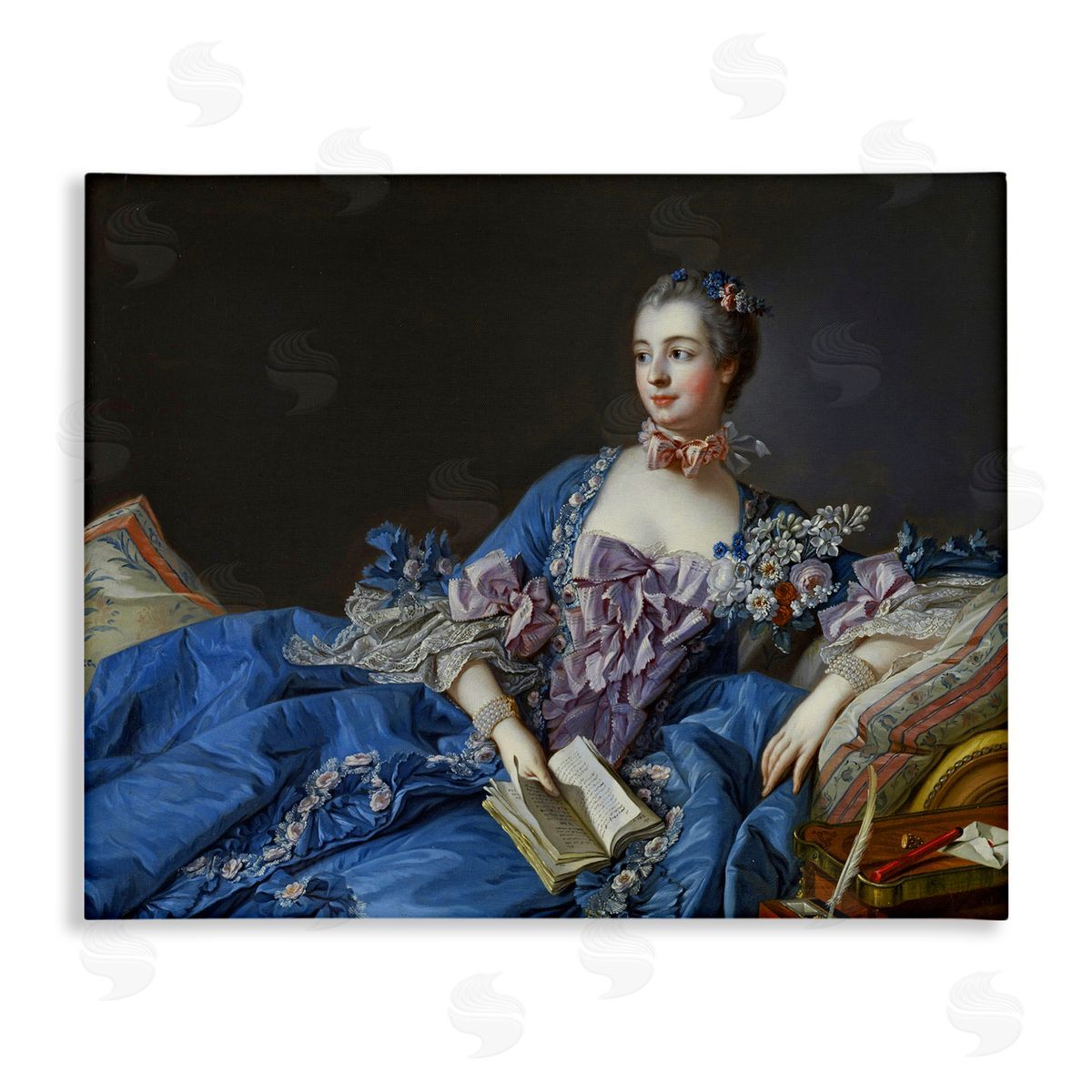 one1000paintings Madame de Pompadour Fine Art Painting Francois Boucher Stretched Canvas Wall Art Print
