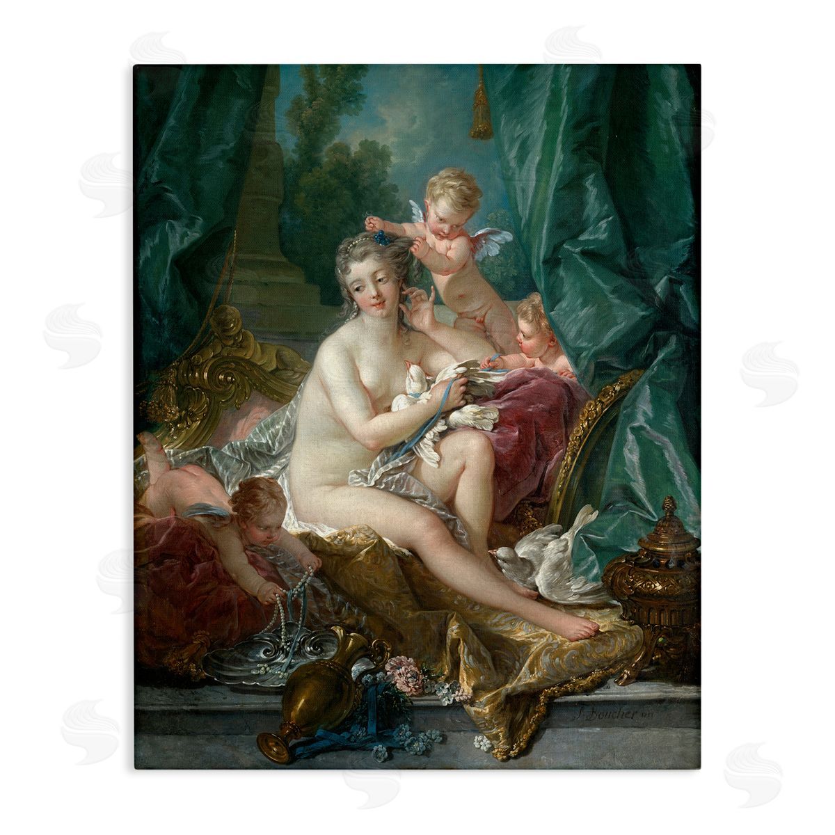 one1000paintings The Toilette of Venus Francois Boucher Classic Painting Stretched Canvas Wall Art Print