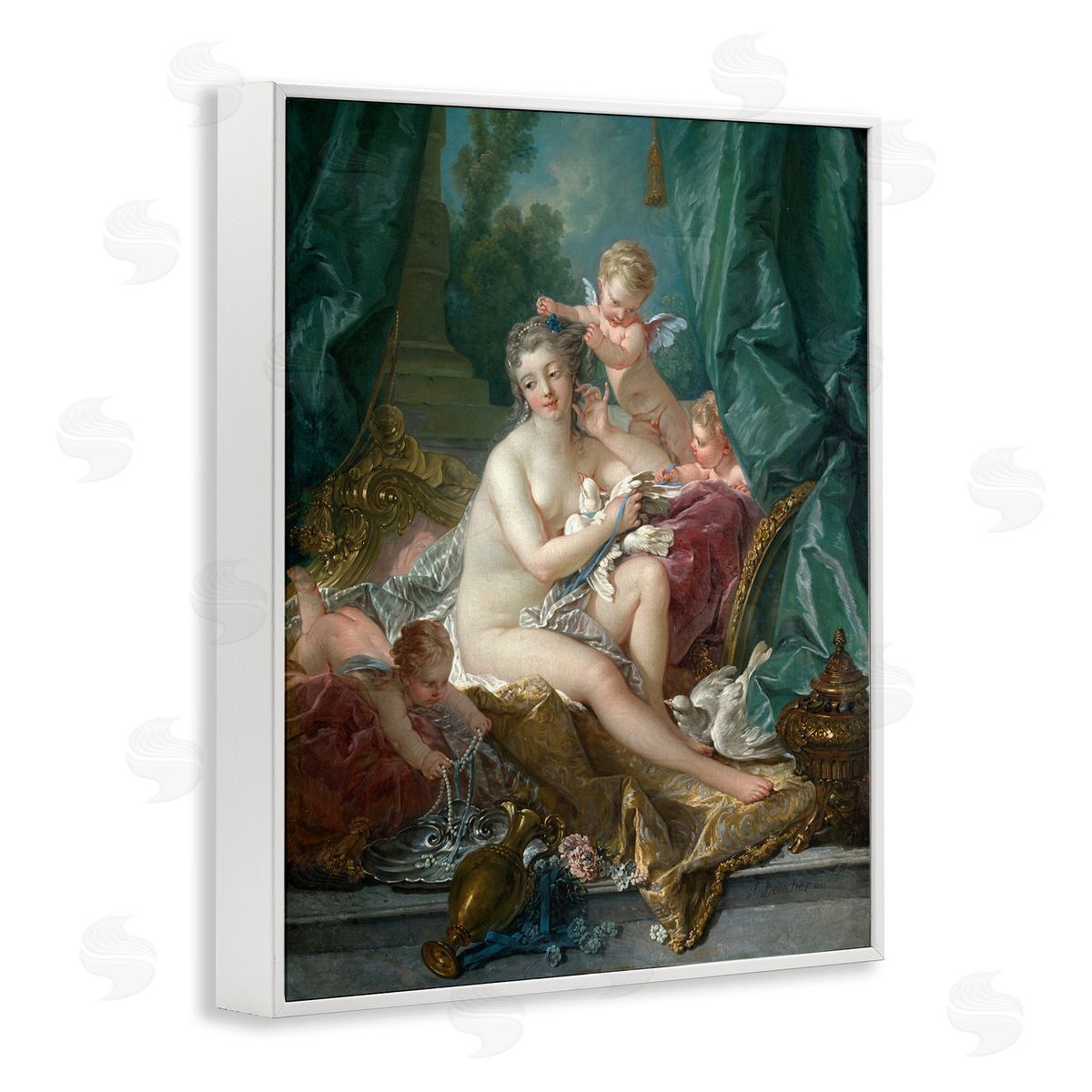 one1000paintings The Toilette of Venus Francois Boucher Classic Painting White Framed Giclee Wall Art Print