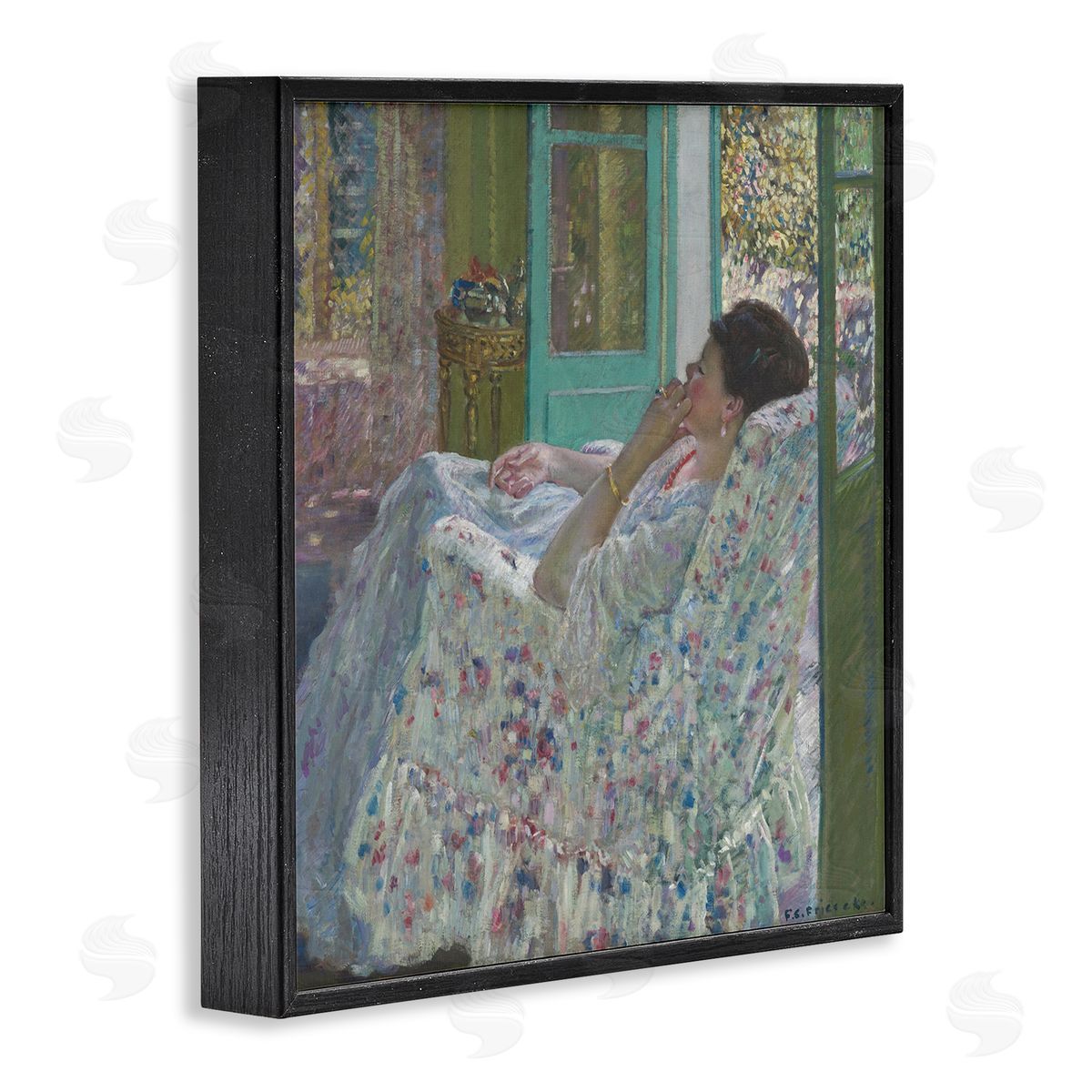 one1000paintings Afternoon Yellow Room Frederick Carl Frieseke Classic Painting Black Framed Glicee Wall Art Print