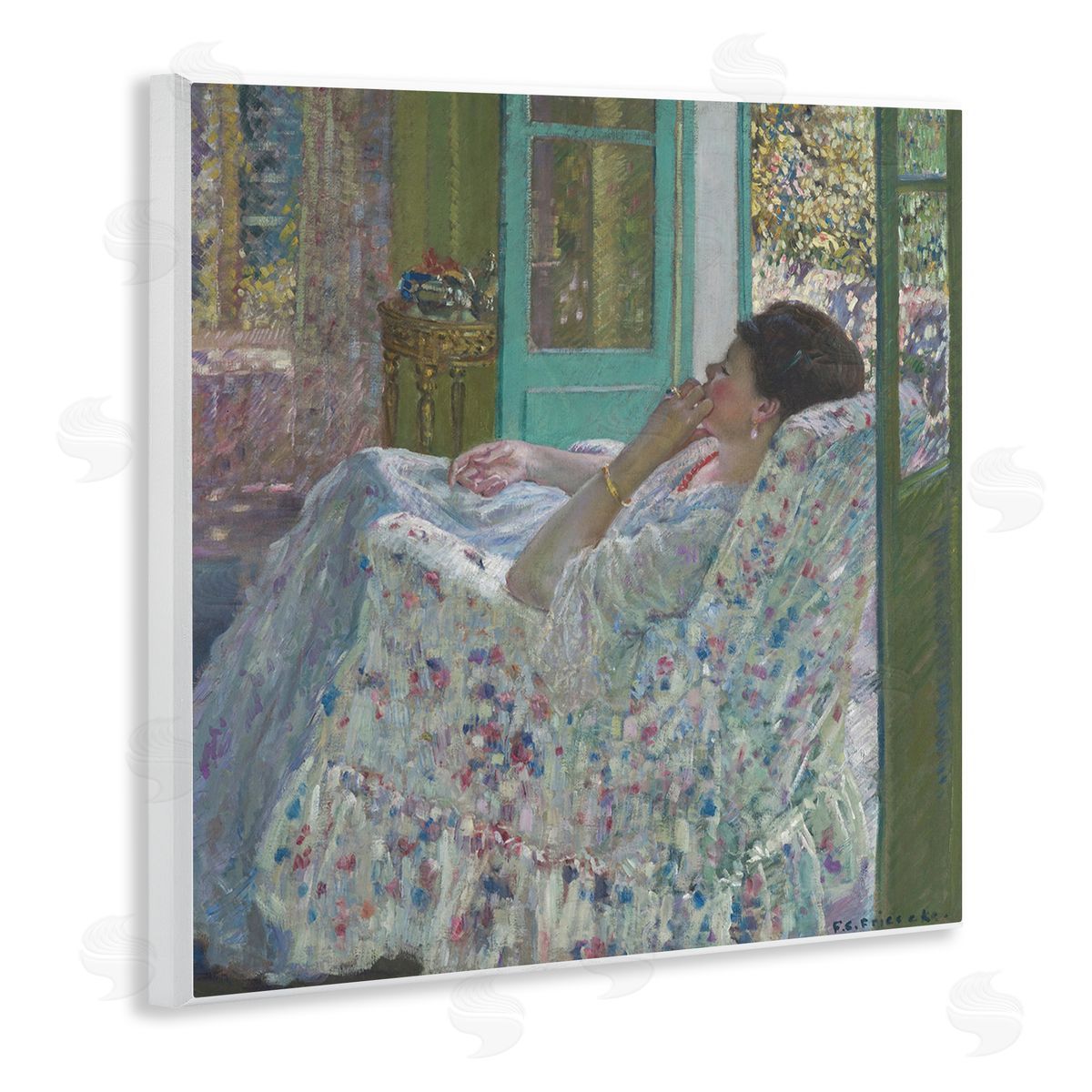 one1000paintings Afternoon Yellow Room Frederick Carl Frieseke Classic Painting Wooden Wall Plaque Art Print